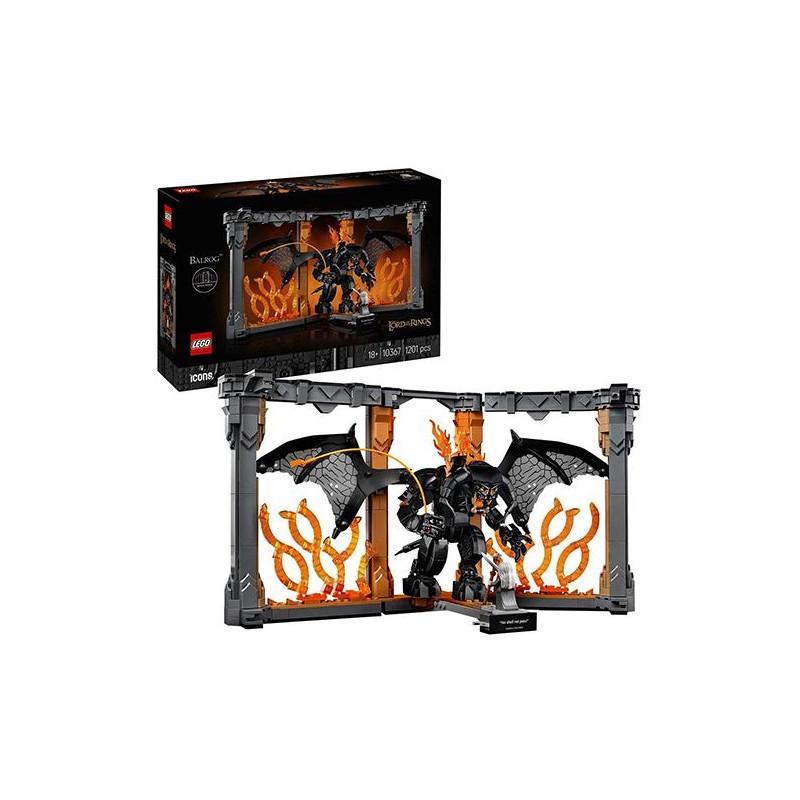 kit di costruzione lego il signore degli anelli balrog book nook