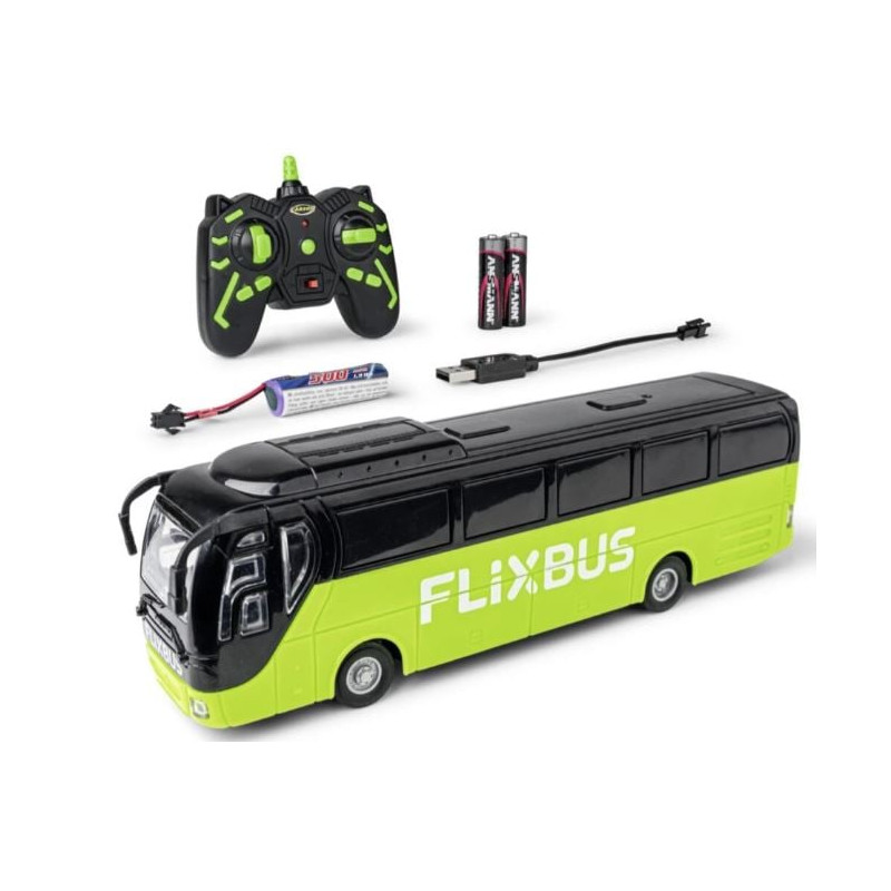 veicolo radiocomandato carson flixbus 2.4ghz 1:64 verde/nero [500404312]