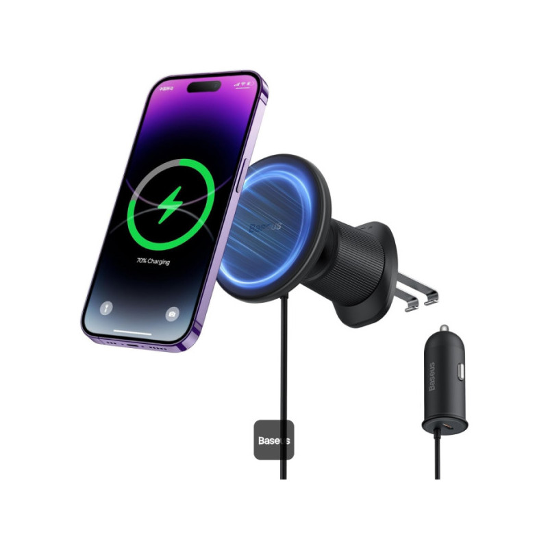 supporto magnetico baseus cw01 per auto 15w 25w/12v 24v nero [c40141000111-00]