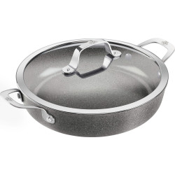 padella ballarini salina ceramica con coperchio 28cm grigia [1011888]