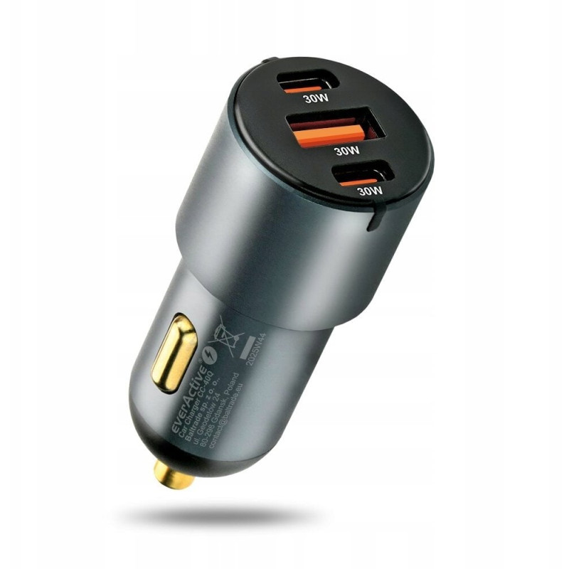 caricabatterie per auto everactive 1xusb qc3.0 1 x usb-c pd 83w