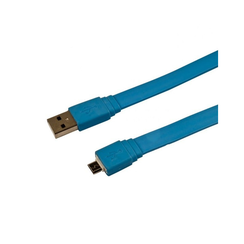 Cavo flat usb am a micro usb m azzurro