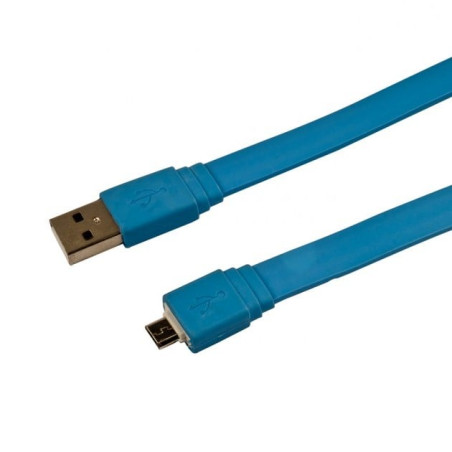 Cavo flat usb am a micro usb m azzurro