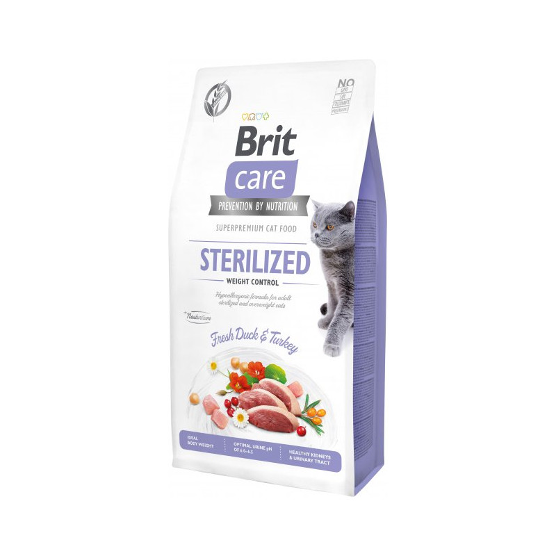 cibo secco per gatti brit adult con anatra e tacchino 7kg