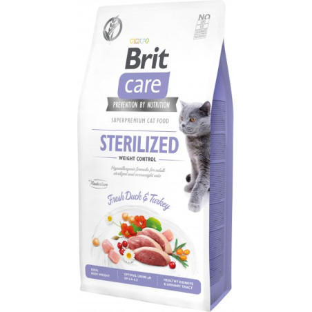 cibo secco per gatti brit adult con anatra e tacchino 7kg