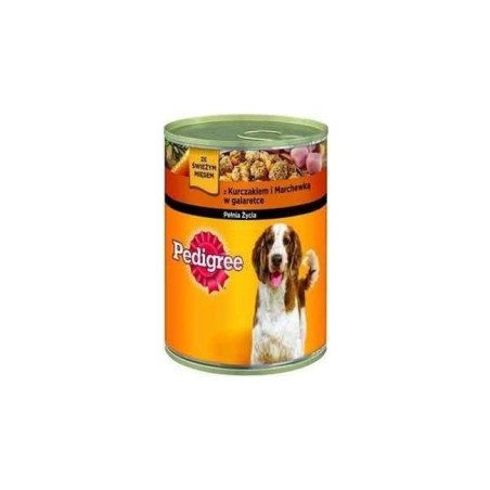 mangime completo pedigree pollame/carote in gelatina per cane 400g