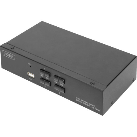 switch kvm digitus 4-port single display 4k/30hz