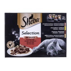 cibo umido per gatti sheba selection in sauce juicy flavors 12x85