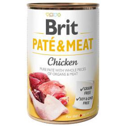 cibo umido brit pate' e carne con pollo per cani adulti 400gr