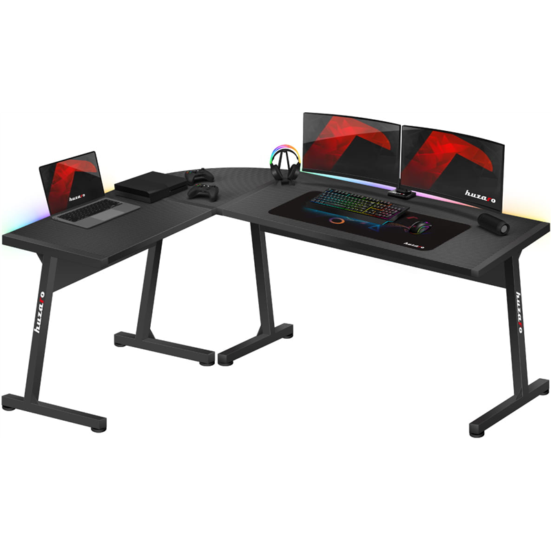 scrivania da gioco huzaro hero 6.0 rgb nero [hz-hero 6.0 black
