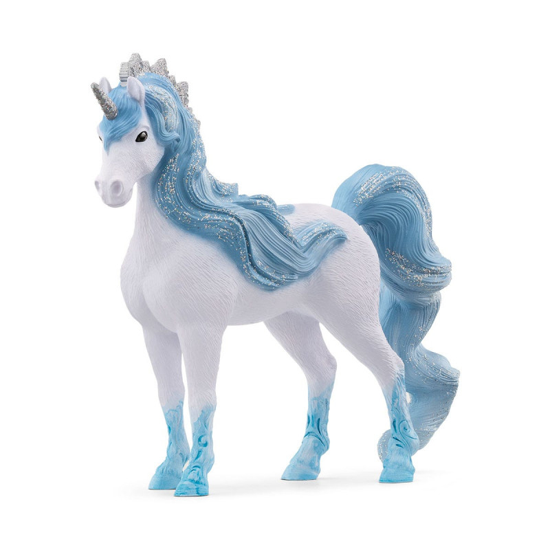figurine schleich bayala 70823 cavalla unicorno 14.4cm blu/argento/bianco