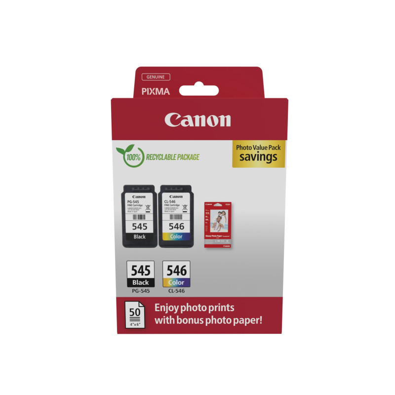 cartuccia d'inchiostro canon pg-545/cl-546 2x8ml 180