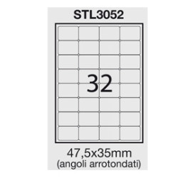 etichette starline adesiva bianca 100 fogli a4 (32 etichette 47,5x35mm)