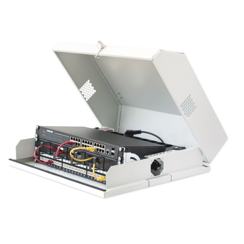 armadio rack techly a muro 19'' flat 9 unita' bianco