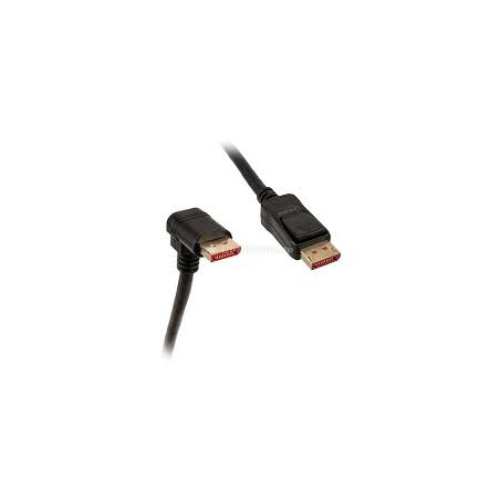 cavo displayport inline 1.4 8k4k angolato verso l'alto 2 m nero/oro