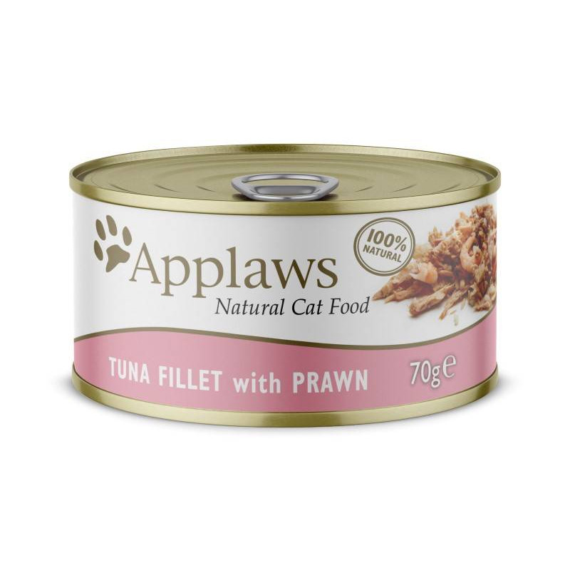 mangime umido applaws per gatti adulto filetto di tonno con gamberi