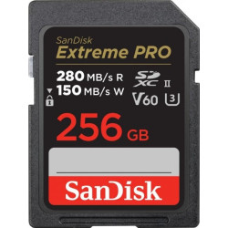 256gb scheda sdxc sandisk extreme pro 280/150mb/s classe 10 nero
