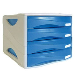 Cassettiera da scrivania arda 4 cassetti smile azzurro trasparente