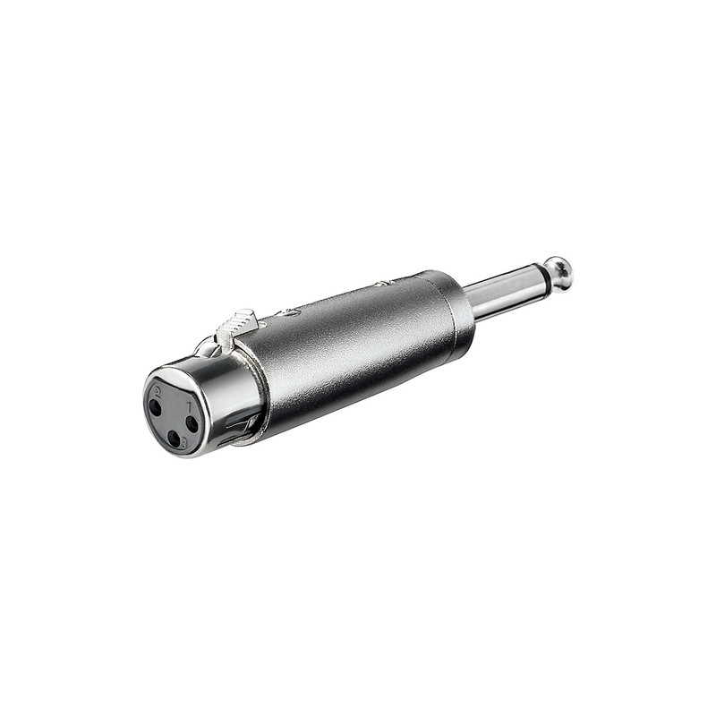 Adattatore xlr cannon femmina ad audio 6,35mm maschio mono
