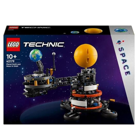 lego technic 42179 pianeta terra e luna in orbita