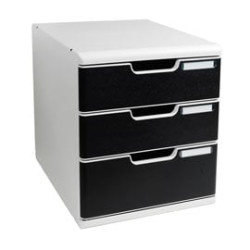Cassettiera da scrivania multiform modulo 3 cassetti a4 grigio/nero