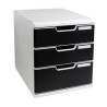 Cassettiera da scrivania multiform modulo 3 cassetti a4 grigio/nero