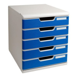 Cassettiera da scrivania multiform modulo 5 cassetti a4 grigio/blu