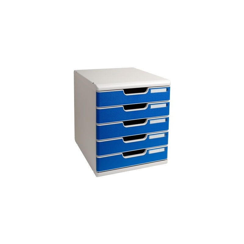 Cassettiera da scrivania multiform modulo 5 cassetti a4 grigio/blu