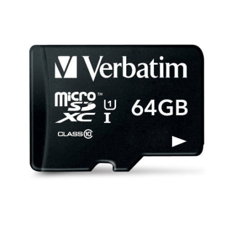 64gb scheda microssd verbatim sdxc con adattatore - classe 10