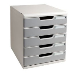 Cassettiera da scrivania multiform modulo 5 cassetti a4 grigio/granito