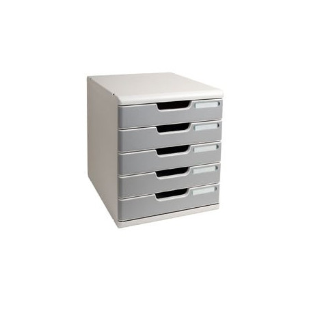 Cassettiera da scrivania multiform modulo 5 cassetti a4 grigio/granito