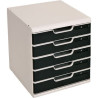 Cassettiera da scrivania multiform modulo 5 cassetti a4 grigio/nero