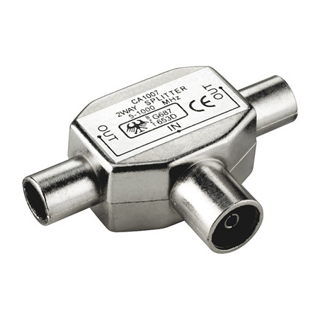 Sdoppiatore per antenna tv 2 maschio/femmina 9.5 mm