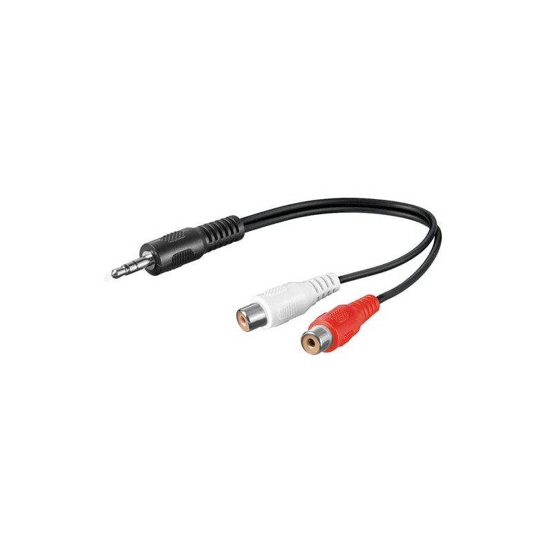 Cavo audio stereo 2 rca femmina a jack 3.5 mm maschio 0,30 mt