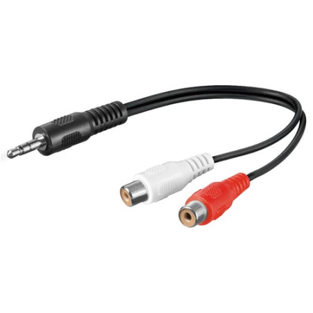 Cavo audio stereo 2 rca femmina a jack 3.5 mm maschio 0,30 mt
