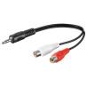 Cavo audio stereo 2 rca femmina a jack 3.5 mm maschio 0,30 mt