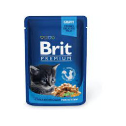 cibo umido per gatti brit premium cat kitten pollo 100g