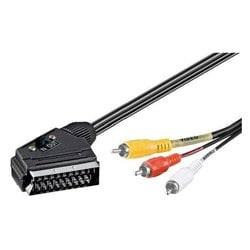 Cavo audio video scart rca 2 mt in/out
