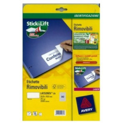 etichette avery laser bianche rimovibili l4732rev-25 fogli (80