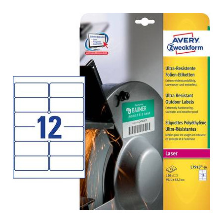 avery-zweckform l7913-10 etichette 99.1 x 42.3 mm pellicola