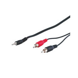 Cavo stereo jack 3, 5 mm a 2 x rca maschio 5 mt