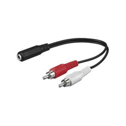 Cavo stereo jack 3.5 mm f a 2 x rca m 0,20 mt