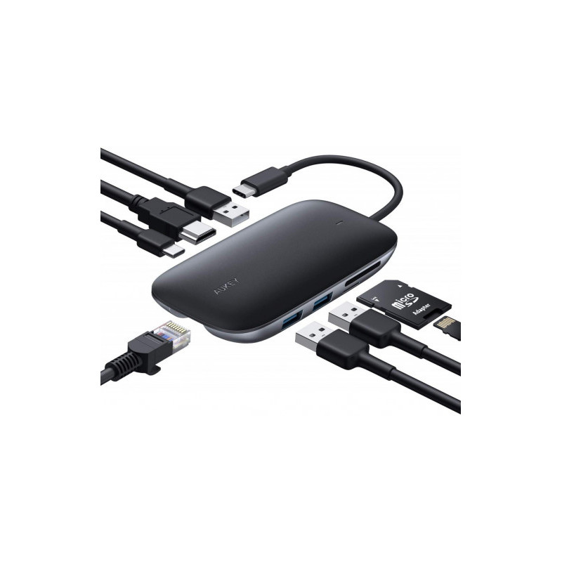 hub usb aukey cb-c71 nero [aiaukacbc710000]