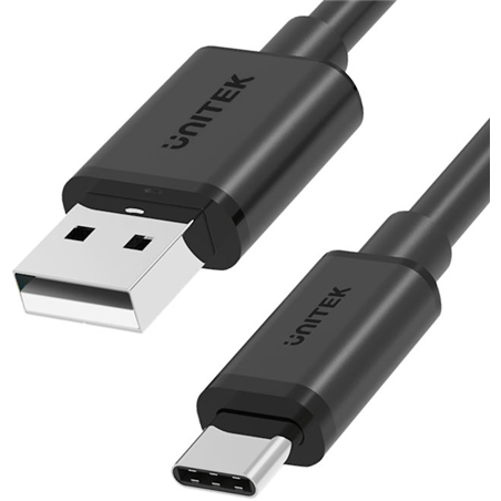 cavo usb unitek usb-a usb-c 25cm [y-c480bk]