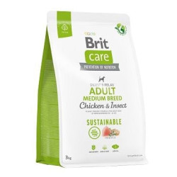 cibo secco brit care sustainable adult medium pollo insetto per cane