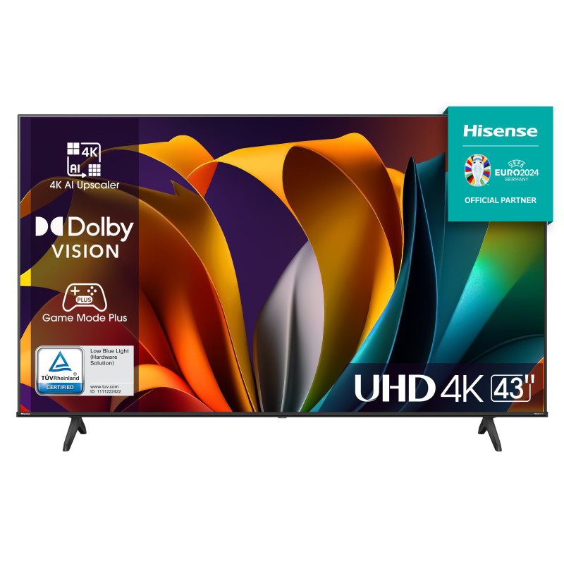 tv qled 43'' hisense 4k uhd 3840x2160p smart tv classe e