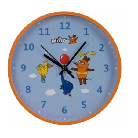 orologio da parete diemaus per bambini topo/elefante/papera arancione