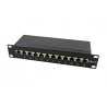 Pannello patch per rack 10'' 12p stp cat.6a nero