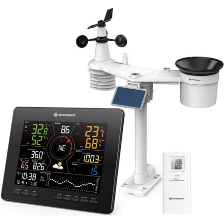 stazione meteo bresser wlan 4cast 7in1 con pannello solare bianco/nero