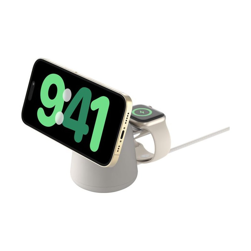 caricabatterie wireless belkin boost qi2 2in1 15w 1.5m beige [wiz027vfh37]